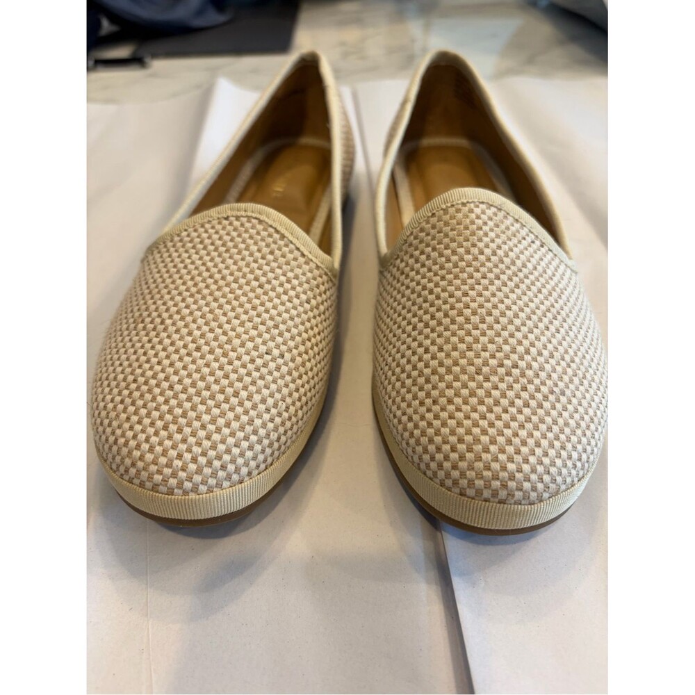 Kelly & Katie Cream Woven Slip-On Loafers